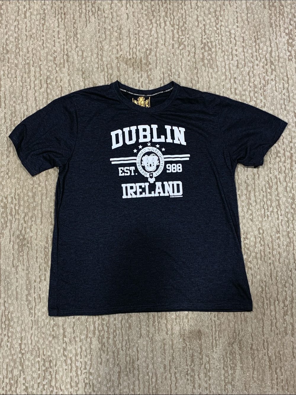 Dublin Ireland Graphic Tee in Navy with White Print (389)